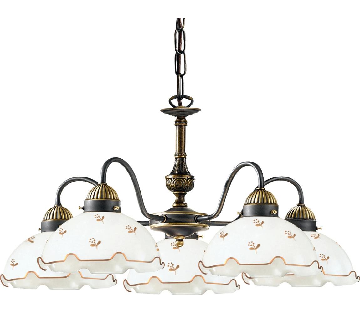 Kolarz 731.85.160 - Lustr na řetězu NONNA 5xE27/75W/230V květiny rose gold 731.85.160