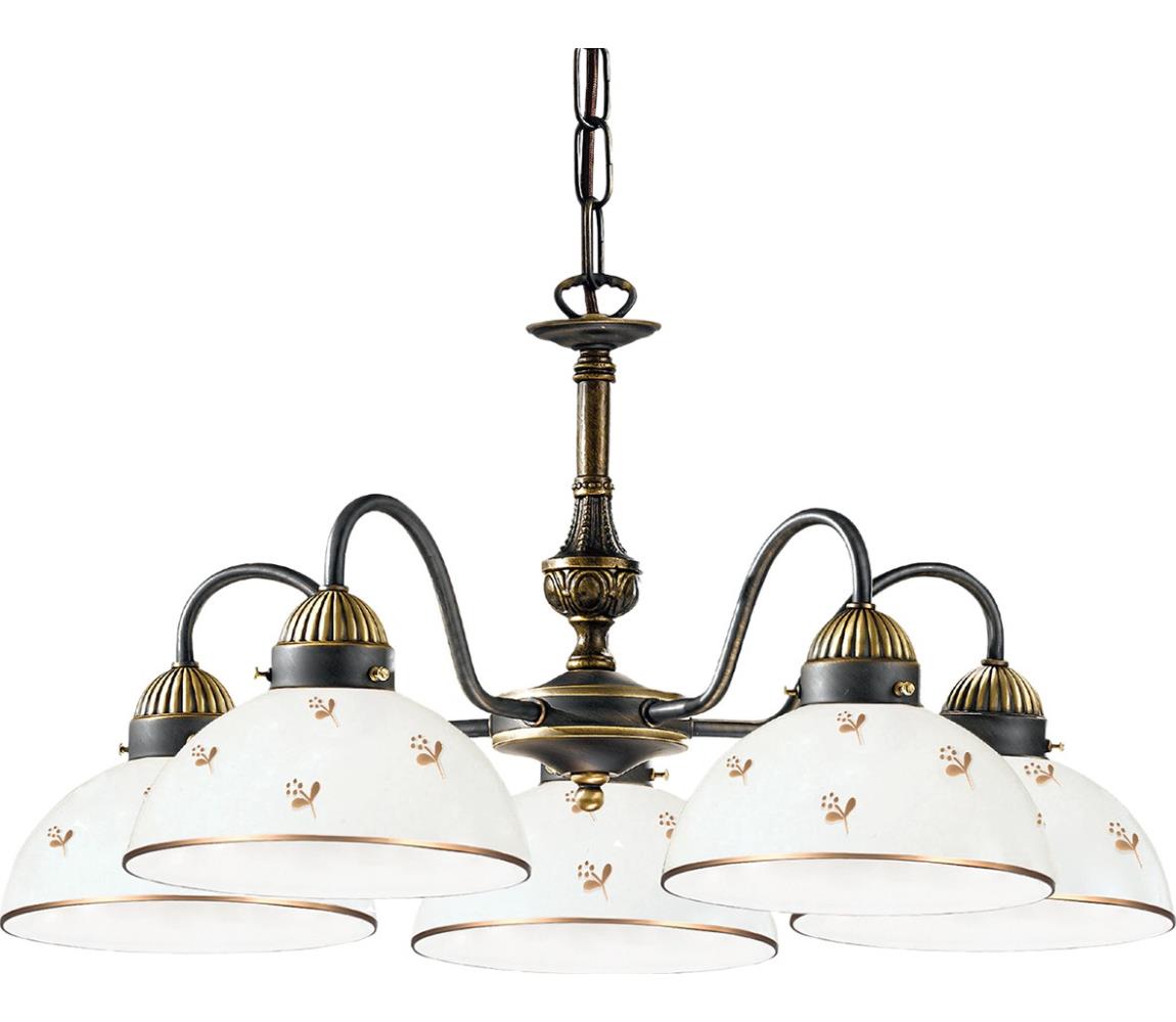 Kolarz 731.85.170 - Lustr na řetězu NONNA 5xE27/75W/230V květiny rose gold 731.85.170