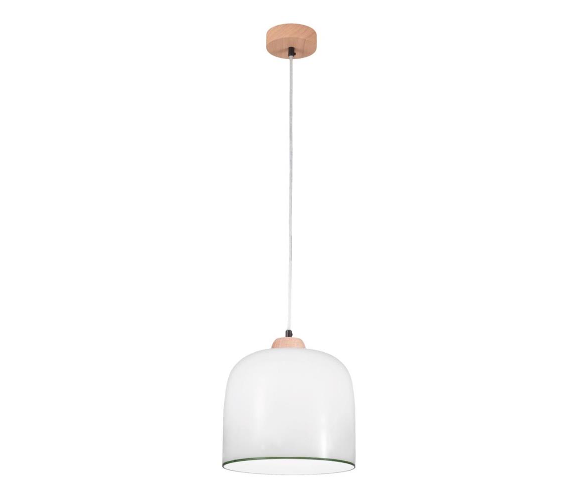 Kolarz A1352.31.G - Lustr na lanku NONNA 1xE27/60W/230V dub/bílá/zelená A1352.31.G