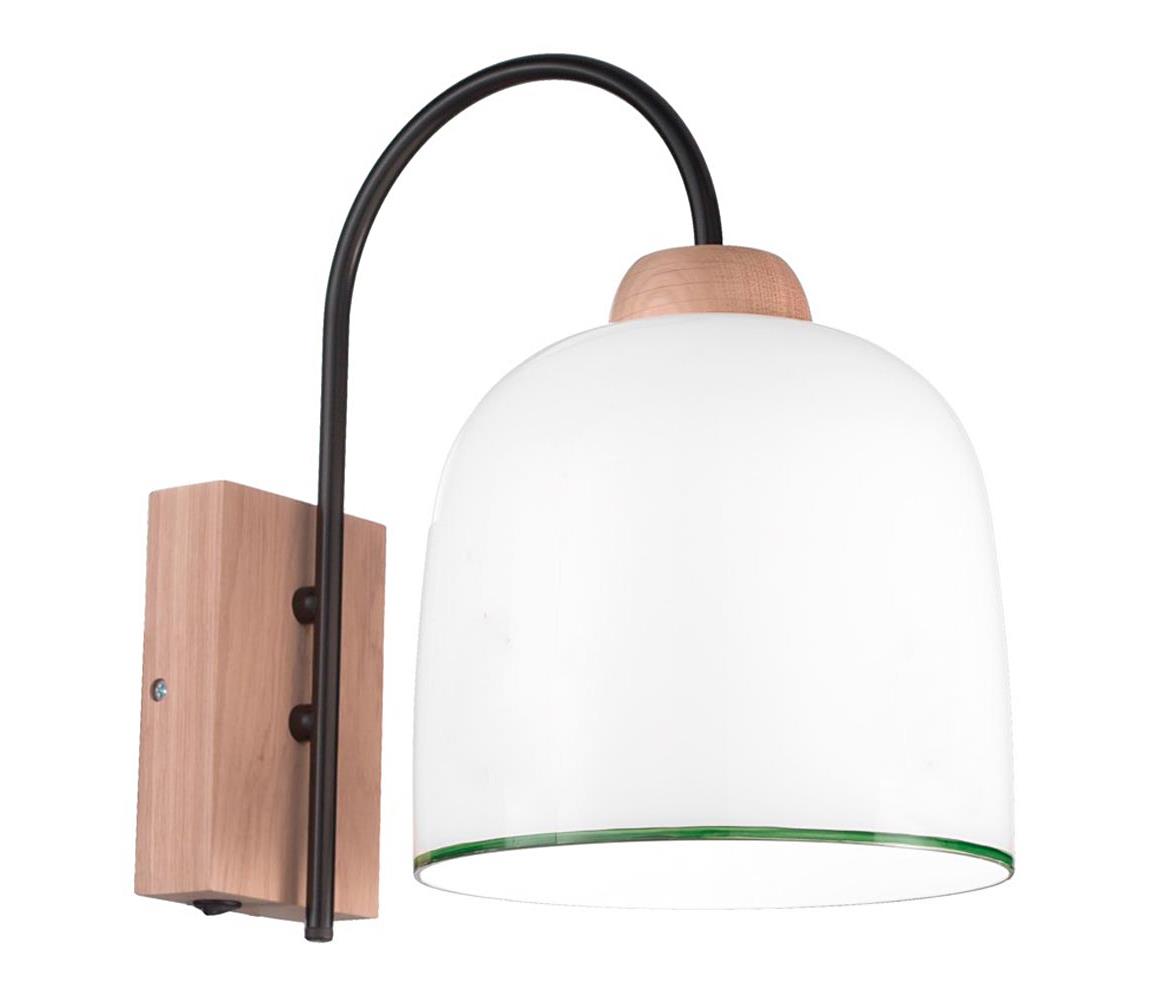 Kolarz A1352.61.G - Nástěnná lampa NONNA 1xE27/60W/230V dub/bílá/zelená A1352.61.G