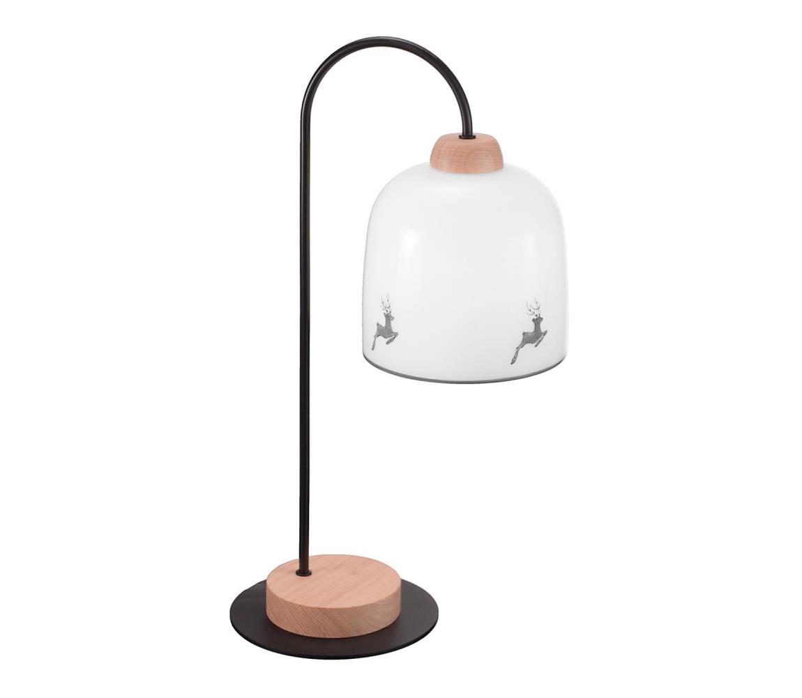 Kolarz A1352.71.Gr.100 - Stolní lampa NONNA 1xE27/60W/230V jeleni dub/bílá/šedá A1352.71.Gr.100