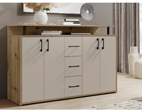 Komoda Drift, dub artisan/kašmírová béžová