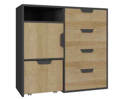 Komoda Nano, dub/grafit