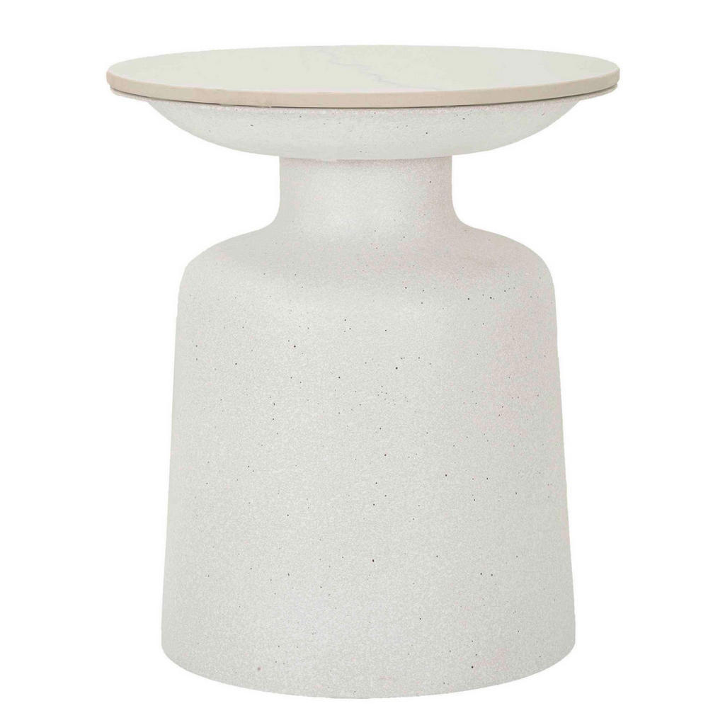 KONFERENČNÍ STOLEK, bílá, kov, keramika, 40/47/40 cm