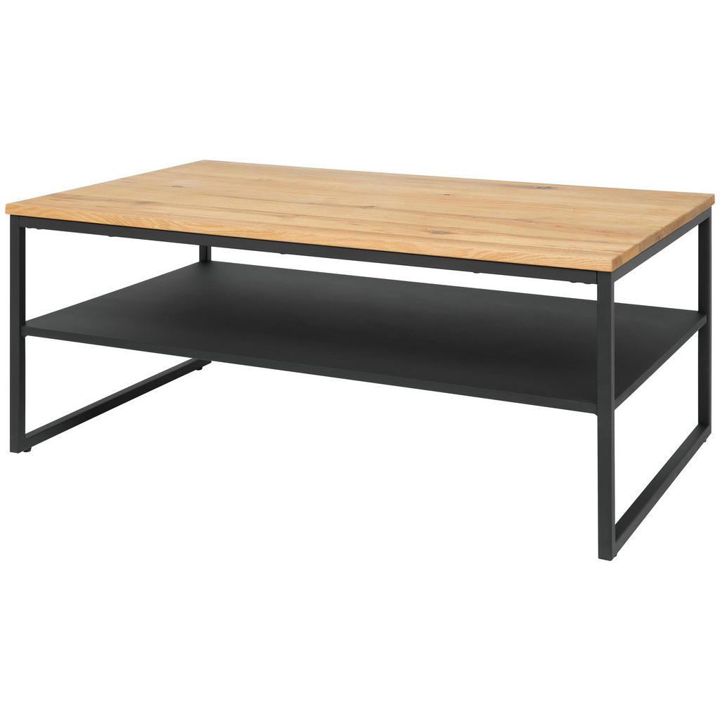 KONFERENČNÍ STOLEK, přírodní barvy, černá, dřevo, kov, kompozitní dřevo, 105/44/65 cm