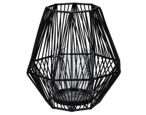 Kovová lucerna 16x17 cm, černá