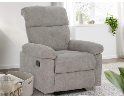 Křeslo Elza, šedá látka, s polohováním