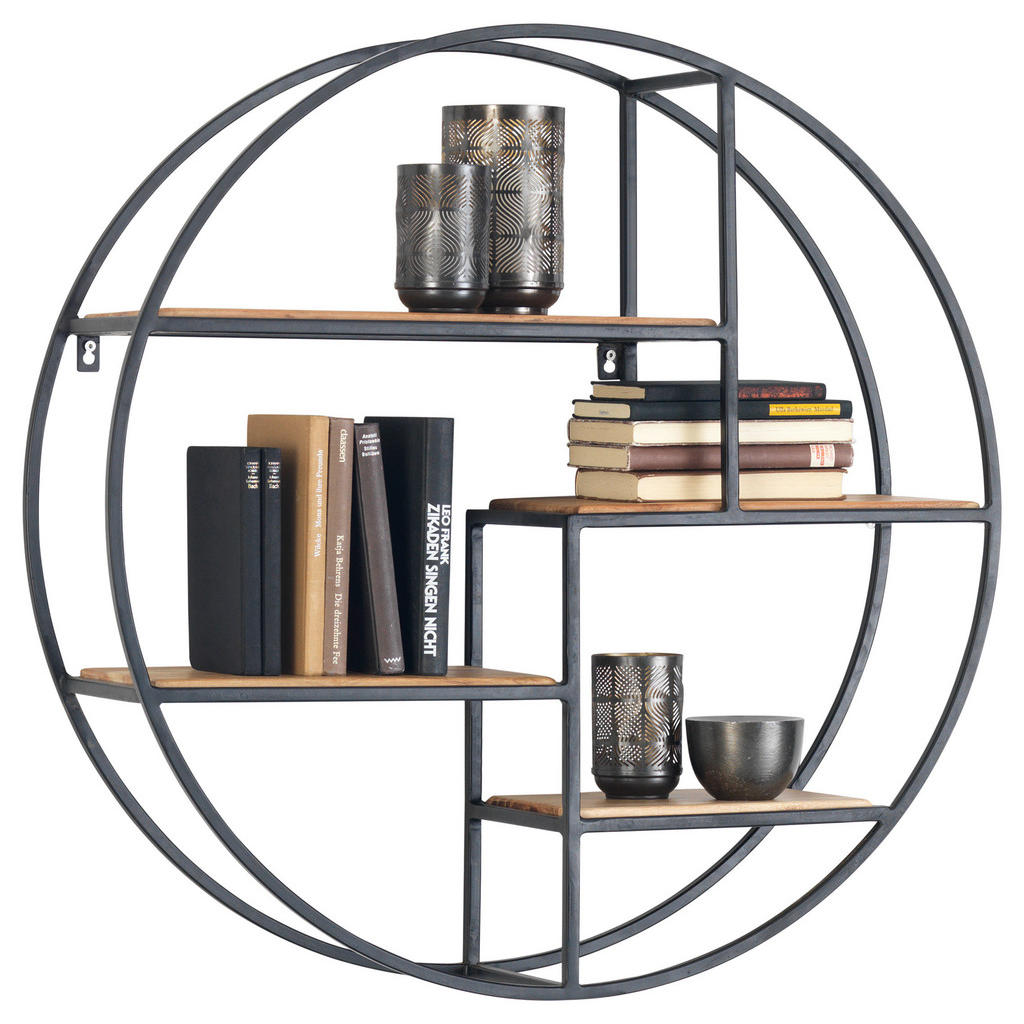 Landscape NÁSTĚNNÝ REGÁL, černá, barvy akácie 1