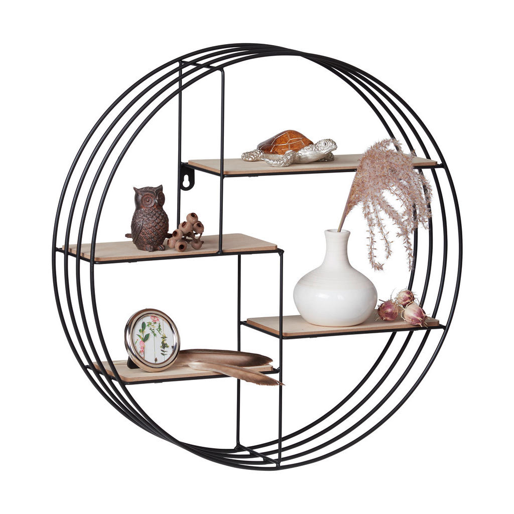 Landscape NÁSTĚNNÝ REGÁL, černá, světle hnědá