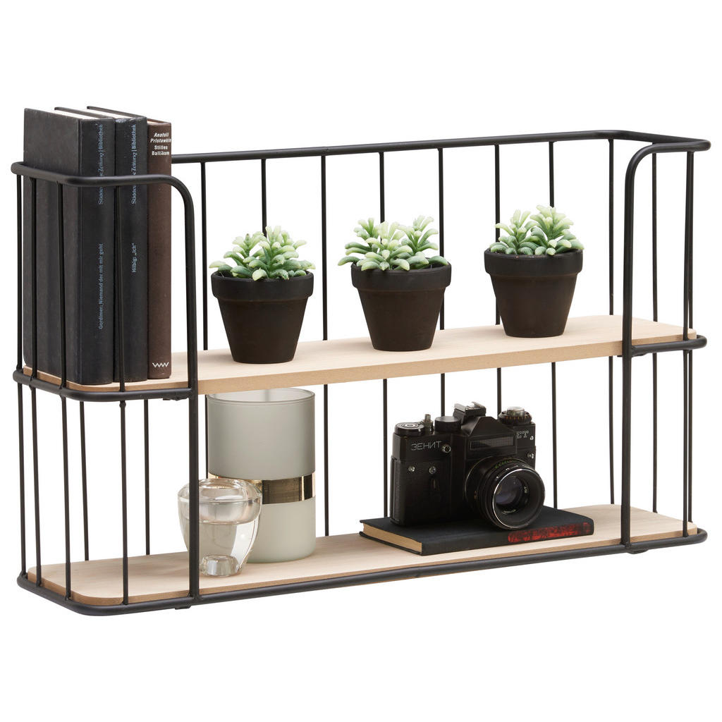 Landscape NÁSTĚNNÝ REGÁL, přírodní barvy, černá 1