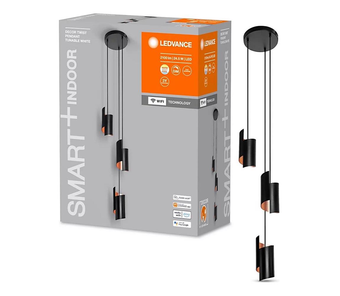Ledvance - LED Stmívatelný lustr na lanku SMART+ DECOR 3xLED/8W/230V černá Wi-Fi 4058075757400