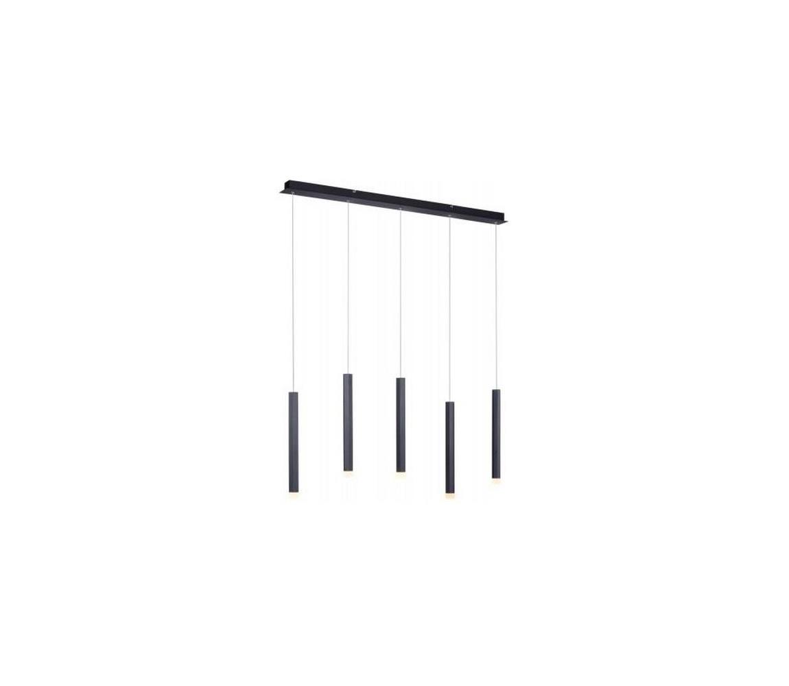 Leuchten Direkt 15205-18 - LED Lustr na lanku BRUNO 5xLED/4,8W/230V černá 15205-18