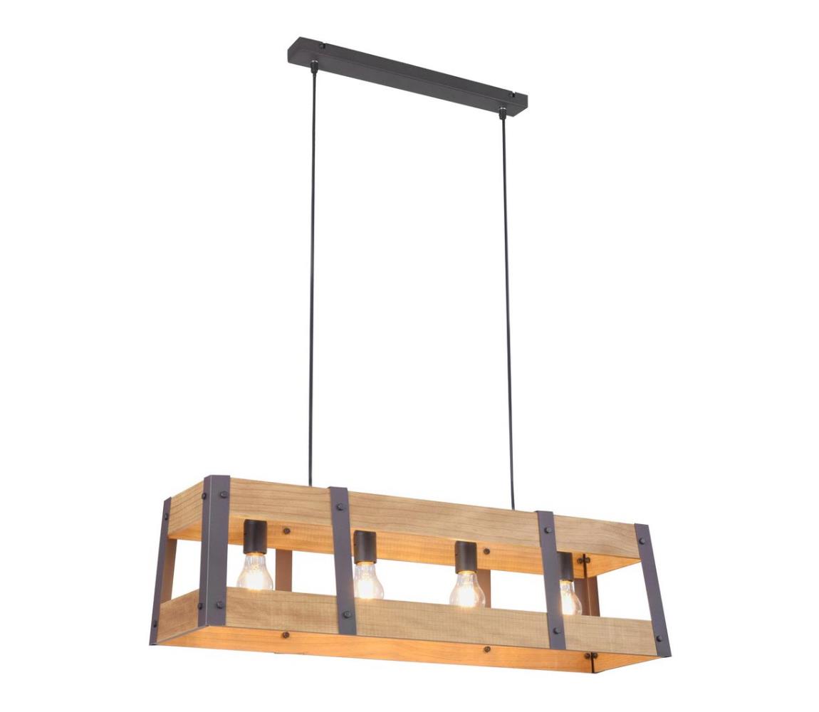 Leuchten Direkt 15721-79 - Lustr na lanku CRATE 4xE27/60W/230V 15721-79
