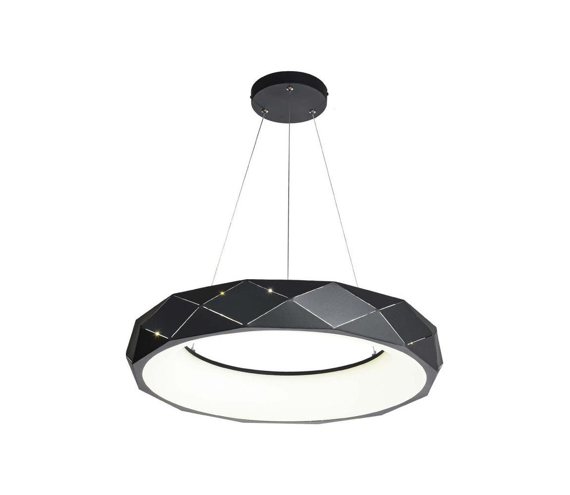 Light Prestige LED Lustr na lanku REUS LED/36W/230V 4000K pr. 61 cm černá LP-8069/1P LED BK