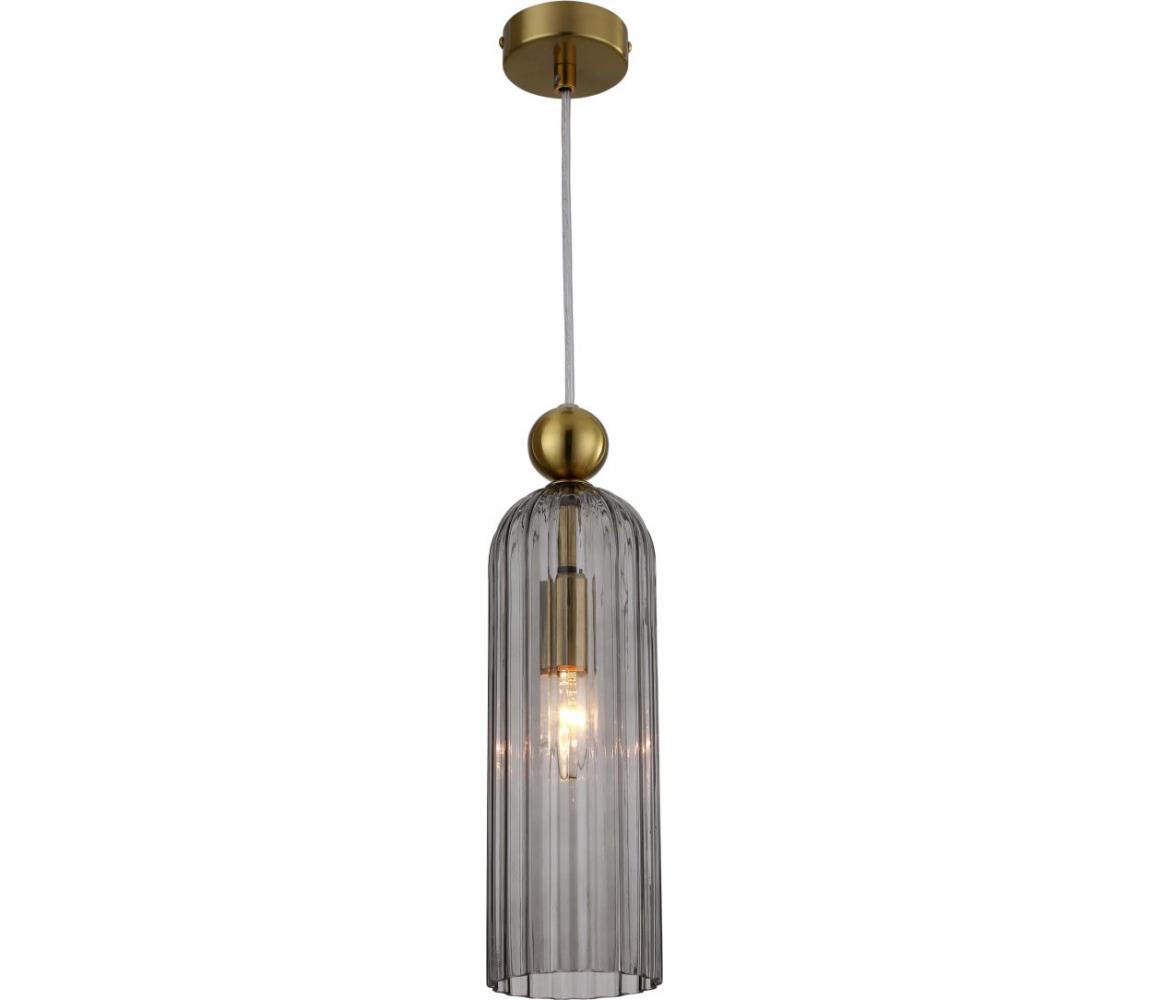 Light Prestige Lustr na lanku PIEGA 1xE14/40W/230V mosaz/kouřová černá LP-939/1P smoked