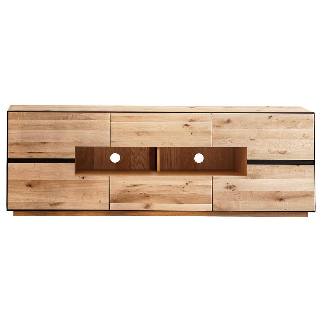 Linea Natura KOMODA POD TELEVIZI, divoký dub, antracitová, 181/62/47 cm