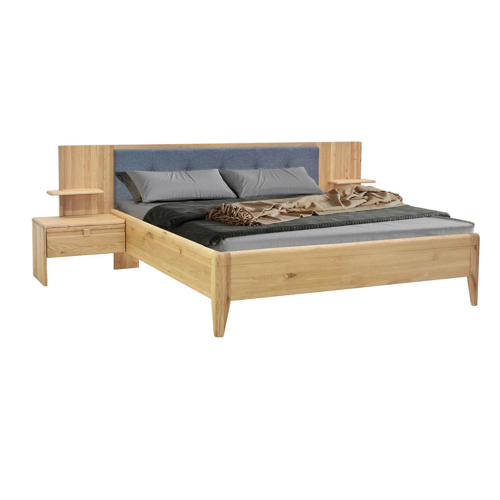Linea Natura POSTEL S NOČNÍMI STOLKY, 180/200 cm, antracitová, divoký dub