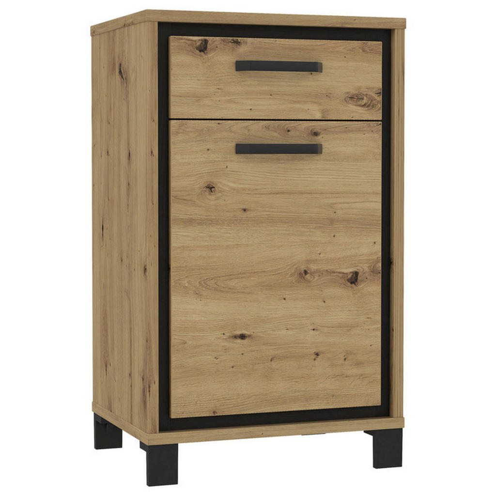 Livetastic BOTNÍK, černá, barvy dubu, 54,4/90,9/41,5 cm