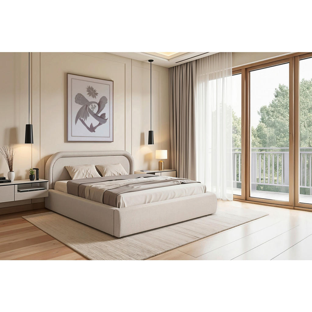 Livetastic ČALOUNĚNÁ POSTEL, 180/200 cm, béžová 1