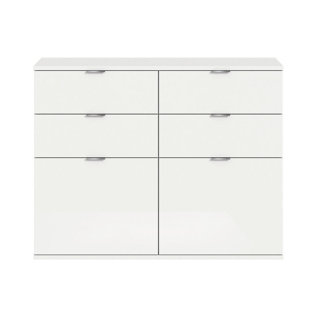Livetastic KOMODA, bílá, vysoce lesklá bílá, 120/85/37 cm