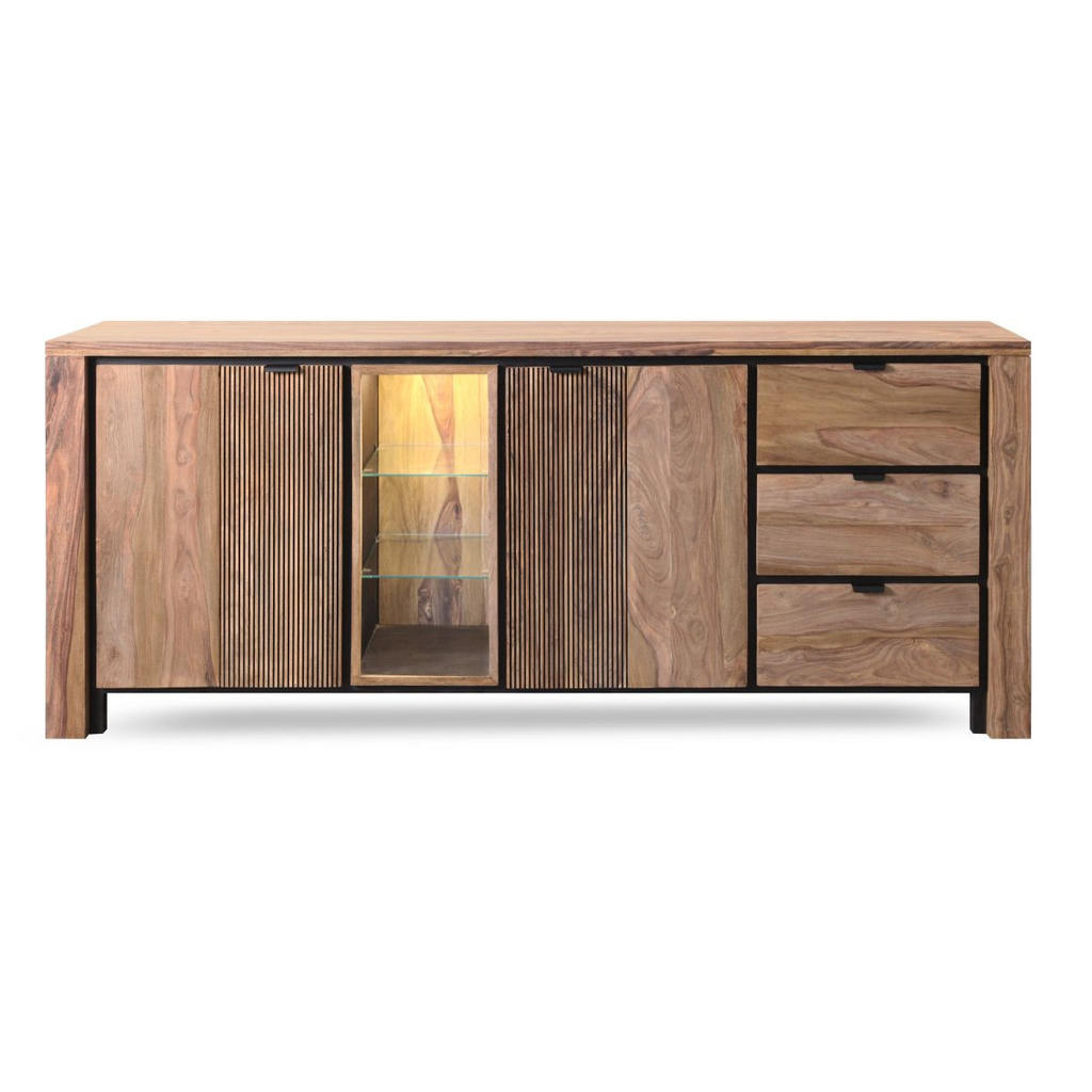 Livetastic KOMODA, sheesham, přírodní barvy, 200/85/40 cm