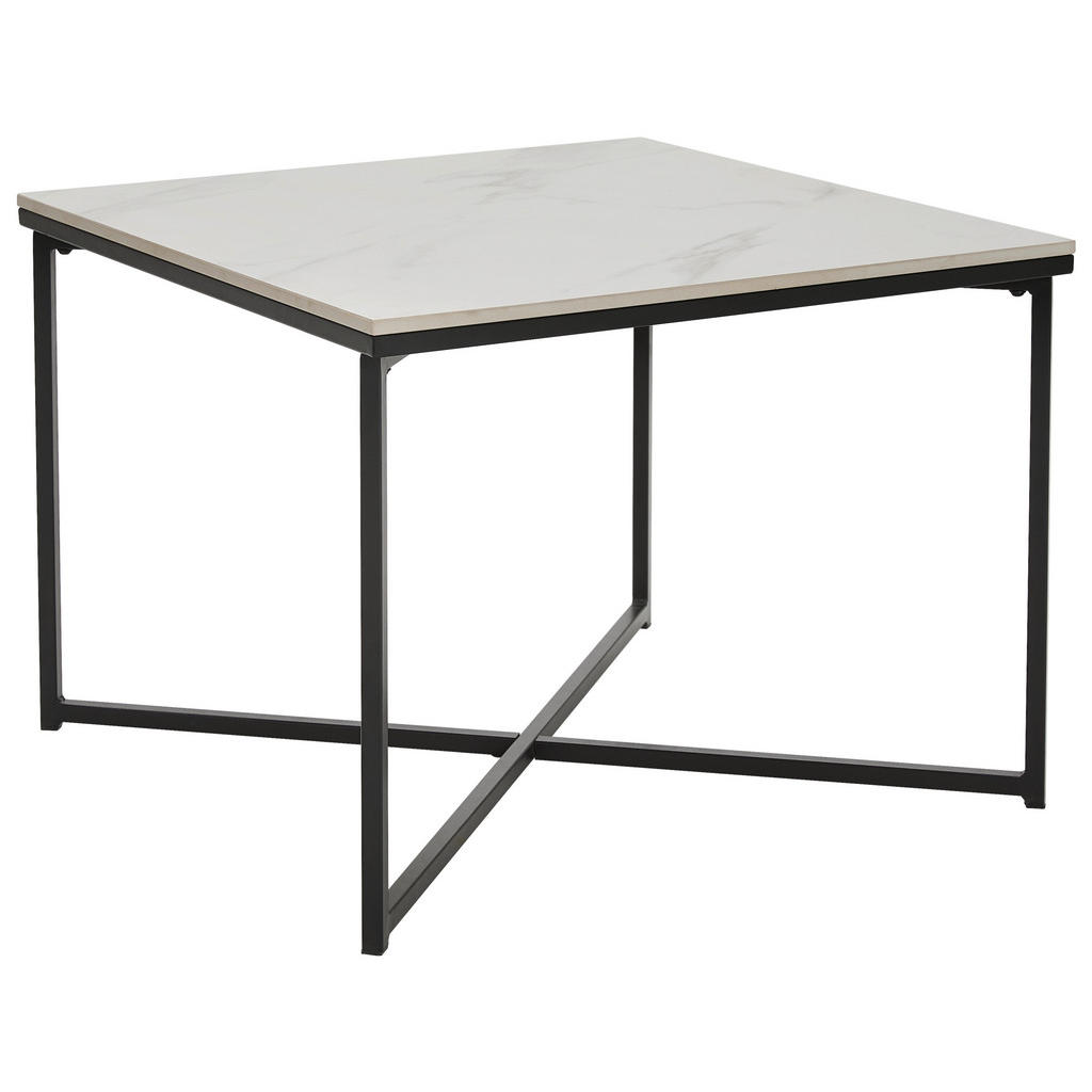 Livetastic KONFERENČNÍ STOLEK, černá, bílá, kov, keramika, 60/43/60 cm