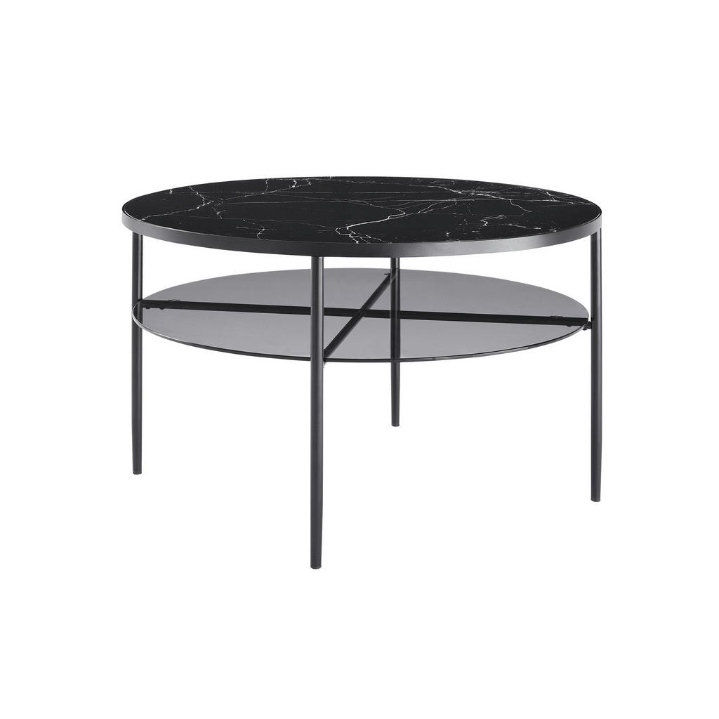 Livetastic KONFERENČNÍ STOLEK, černá, kov, sklo, 81/45 cm