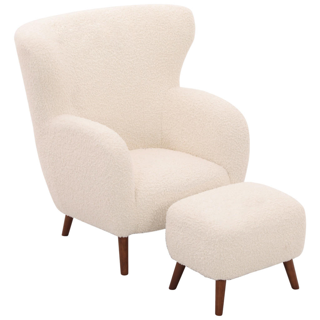 Livetastic KŘESLO S PODNOŽKOU, textil, bílá