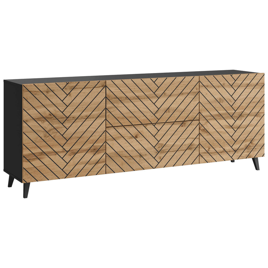 Livetastic NÍZKÁ KOMODA, černá, 180/69,4/39 cm 1