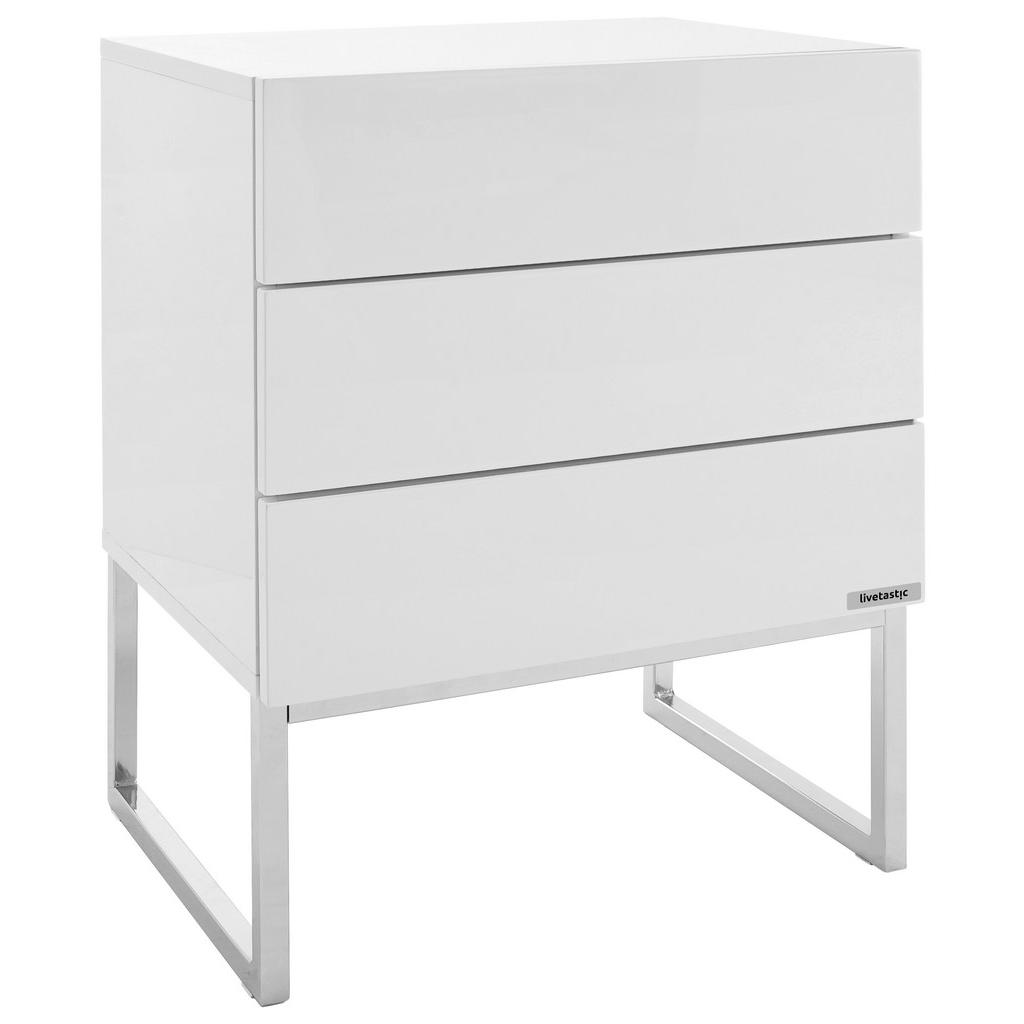 Livetastic NOČNÍ STOLEK, bílá, barvy chromu, 50/60/40 cm
