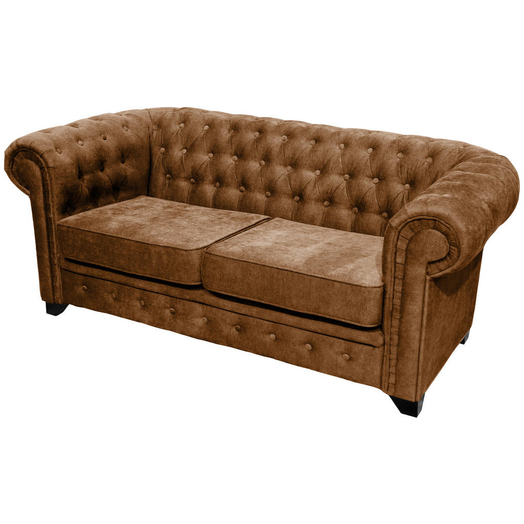 Livetastic POHOVKA CHESTERFIELD, dřevo, textil, kompozitní dřevo, koňaková 1