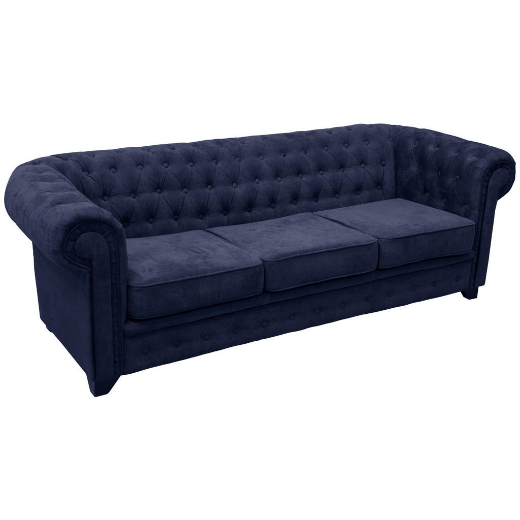 Livetastic POHOVKA CHESTERFIELD, dřevo, textil, kompozitní dřevo, modrá 1