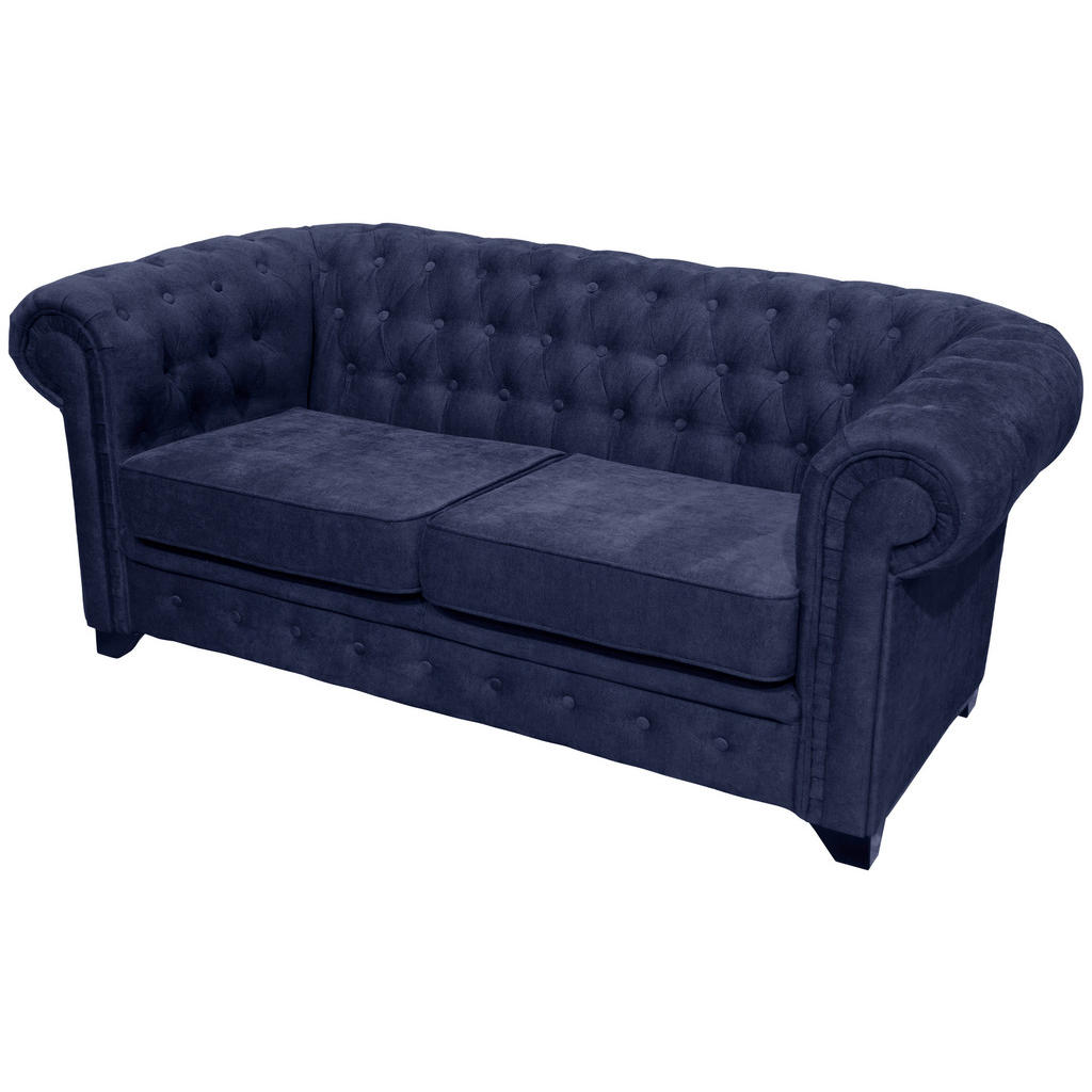 Livetastic POHOVKA CHESTERFIELD, dřevo, textil, kompozitní dřevo, modrá