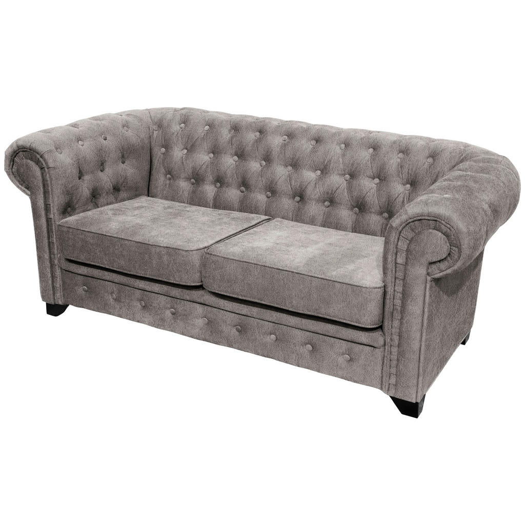 Livetastic POHOVKA CHESTERFIELD, dřevo, textil, kompozitní dřevo, šedá