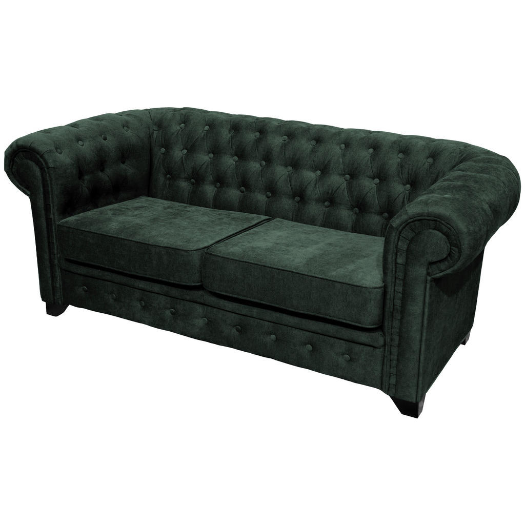 Livetastic POHOVKA CHESTERFIELD, dřevo, textil, kompozitní dřevo, tmavě zelená