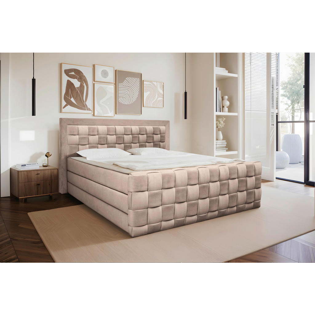Livetastic POSTEL BOXSPRING, 160/200 cm, béžová