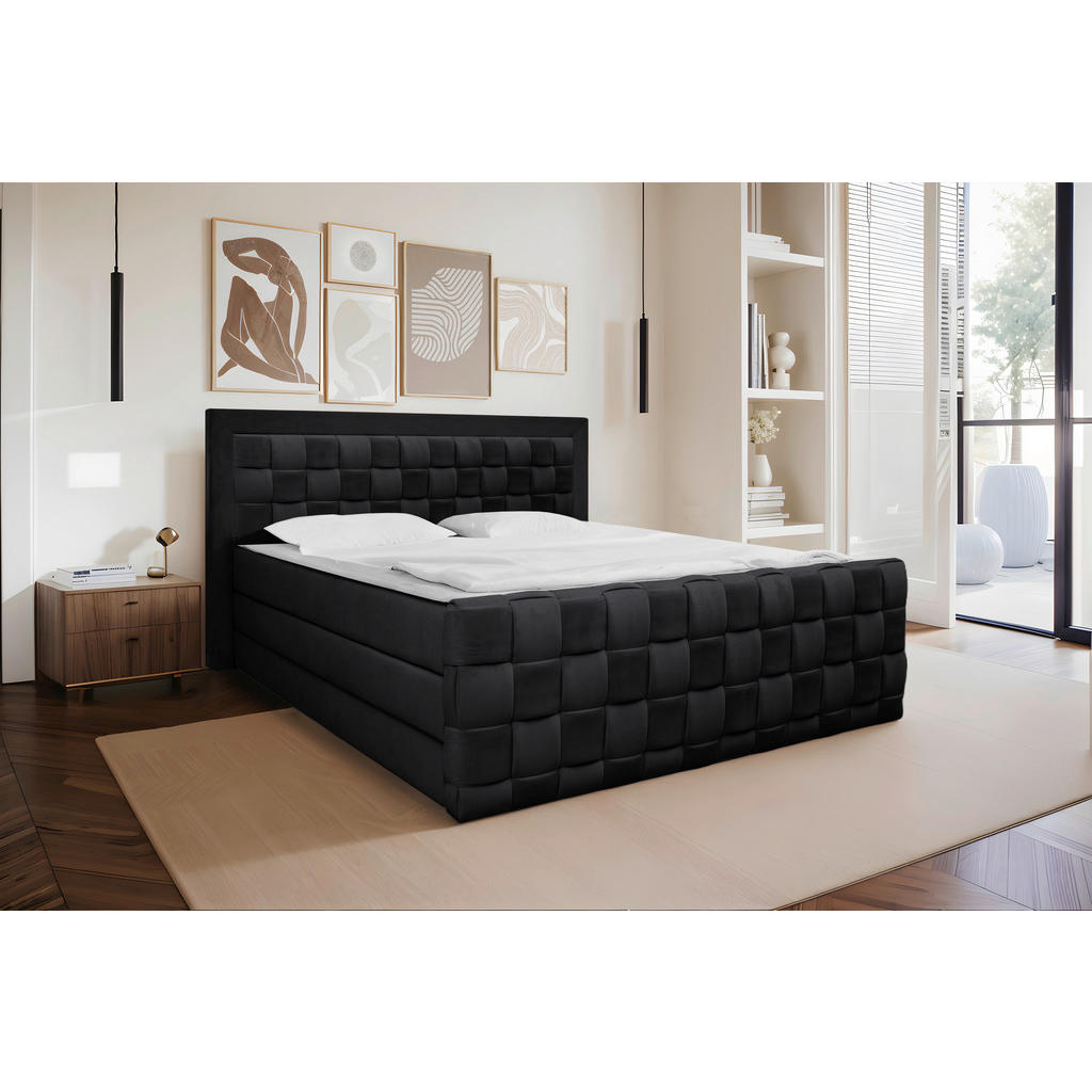 Livetastic POSTEL BOXSPRING, 180/200 cm, černá