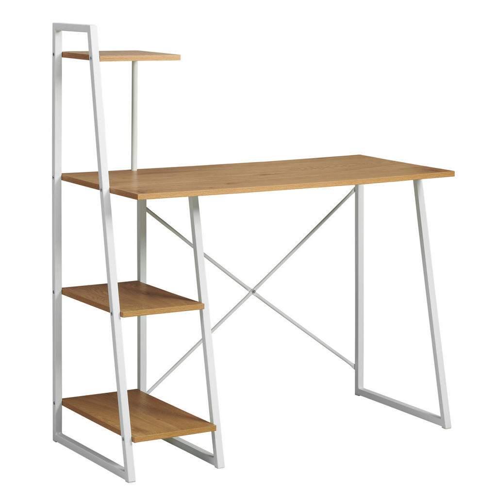 Livetastic PSACÍ STŮL, bílá, barvy dubu, 102/117/50 cm