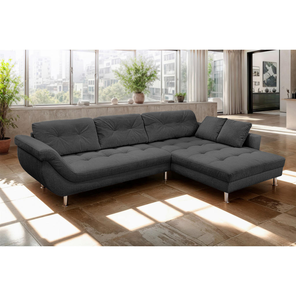 Livetastic ROHOVÁ SEDAČKA, plast, textil, kompozitní dřevo, antracitová