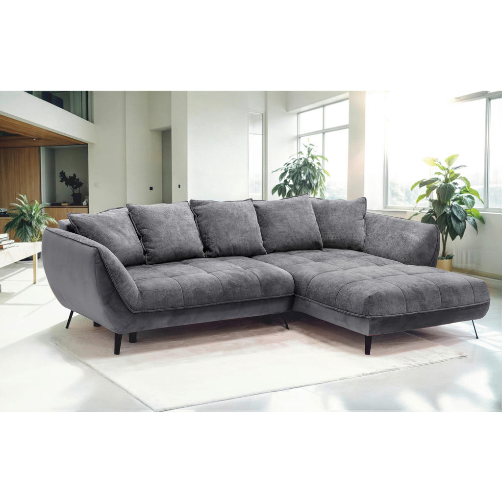 Livetastic ROHOVÁ SEDAČKA, textil, barvy grafitu, šedá