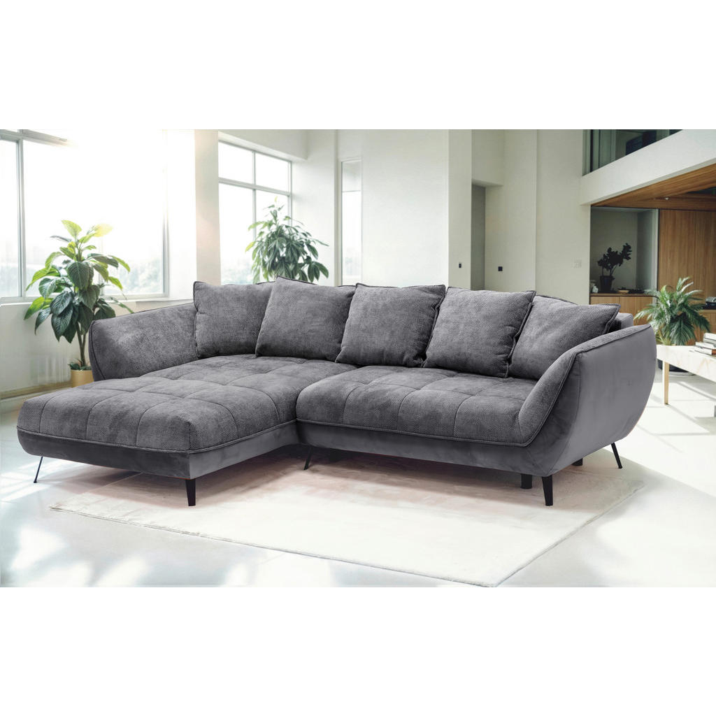 Livetastic ROHOVÁ SEDAČKA, textil, šedá, barvy grafitu