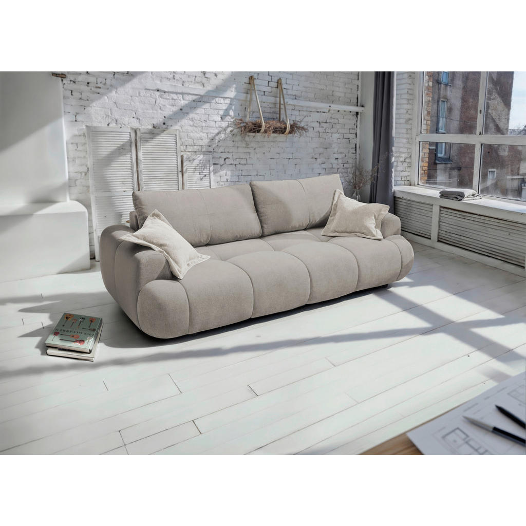 Livetastic ROZKLÁDACÍ POHOVKA, plast, textil, kompozitní dřevo, béžová