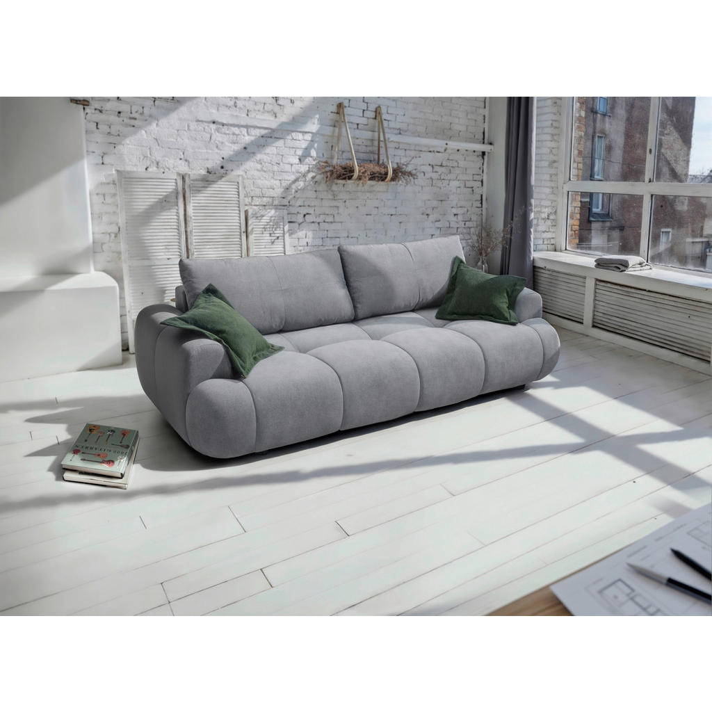 Livetastic ROZKLÁDACÍ POHOVKA, plast, textil, kompozitní dřevo, šedá