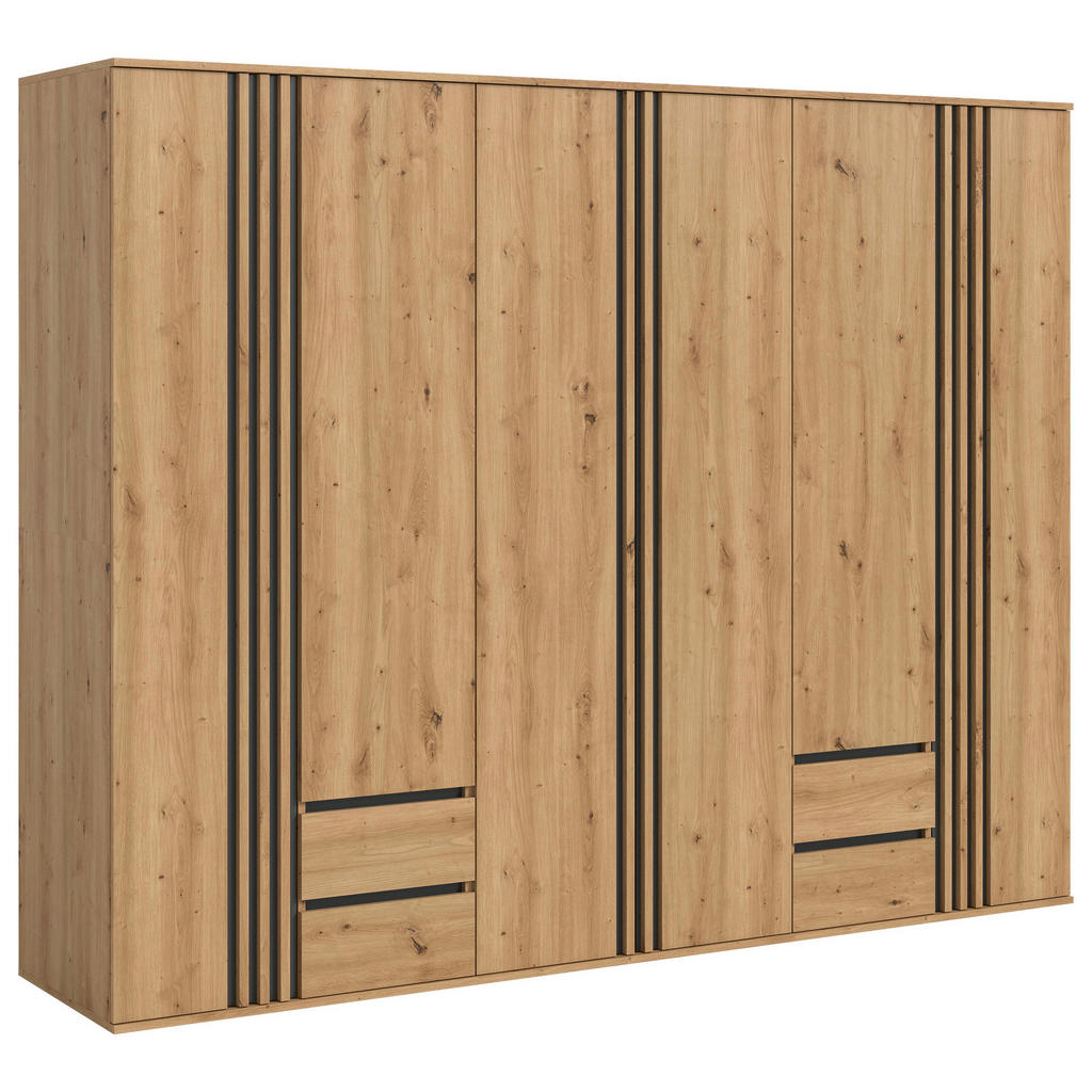Livetastic ŠATNÍ SKŘÍŇ S OTOČNÝMI DVEŘMI, antracitová, dub artisan, 240/192/56 cm