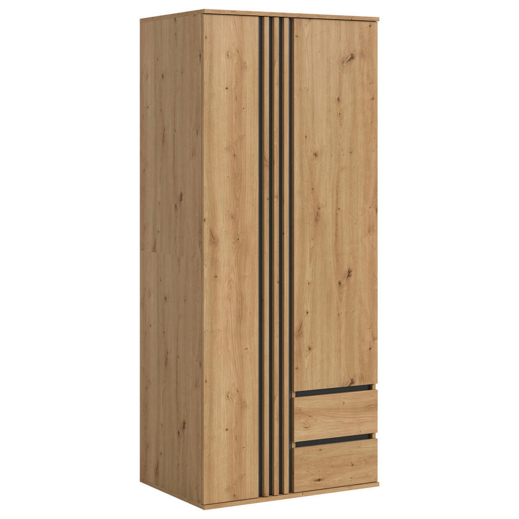 Livetastic ŠATNÍ SKŘÍŇ S OTOČNÝMI DVEŘMI, antracitová, dub artisan, 80/192/56 cm