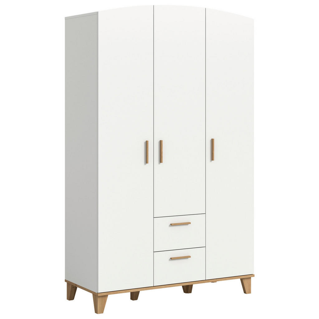 Livetastic ŠATNÍ SKŘÍŇ S OTOČNÝMI DVEŘMI, bílá, dub artisan, 122/198/51 cm