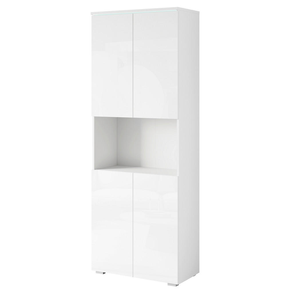 Livetastic SKŘÍŇ NA ŠANONY, bílá, vysoce lesklá bílá, 68/181,9/33 cm