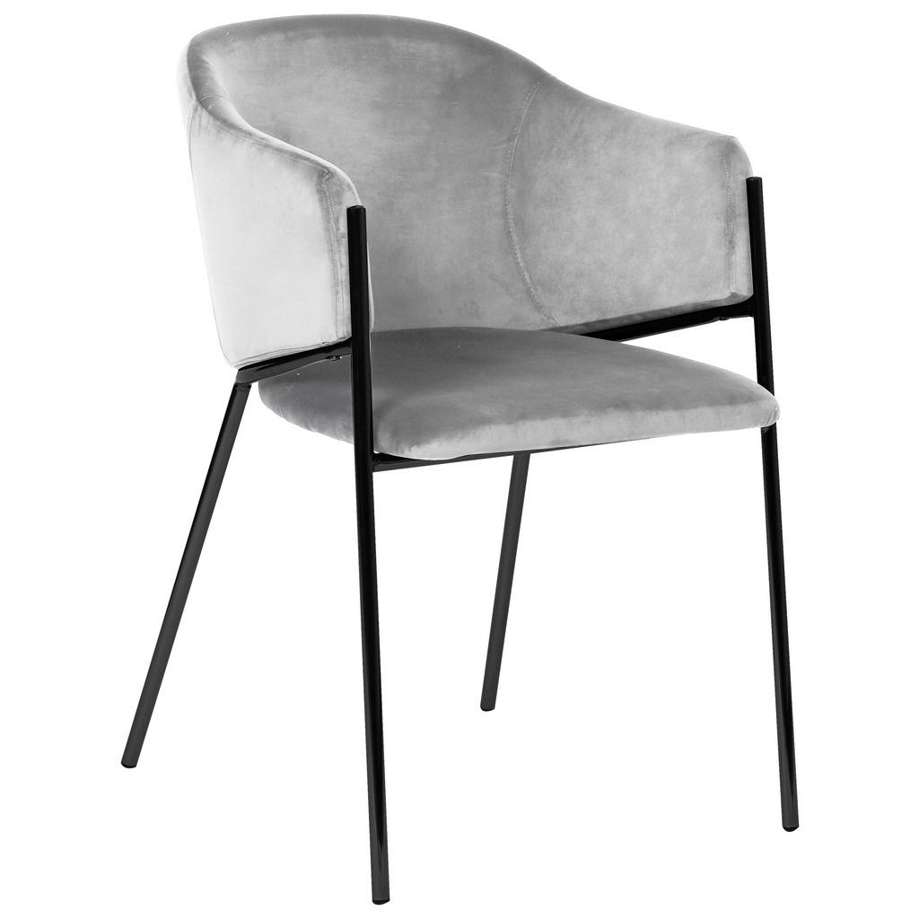 Livetastic ŽIDLE S PODRUČKAMI, samet, černá, světle šedá