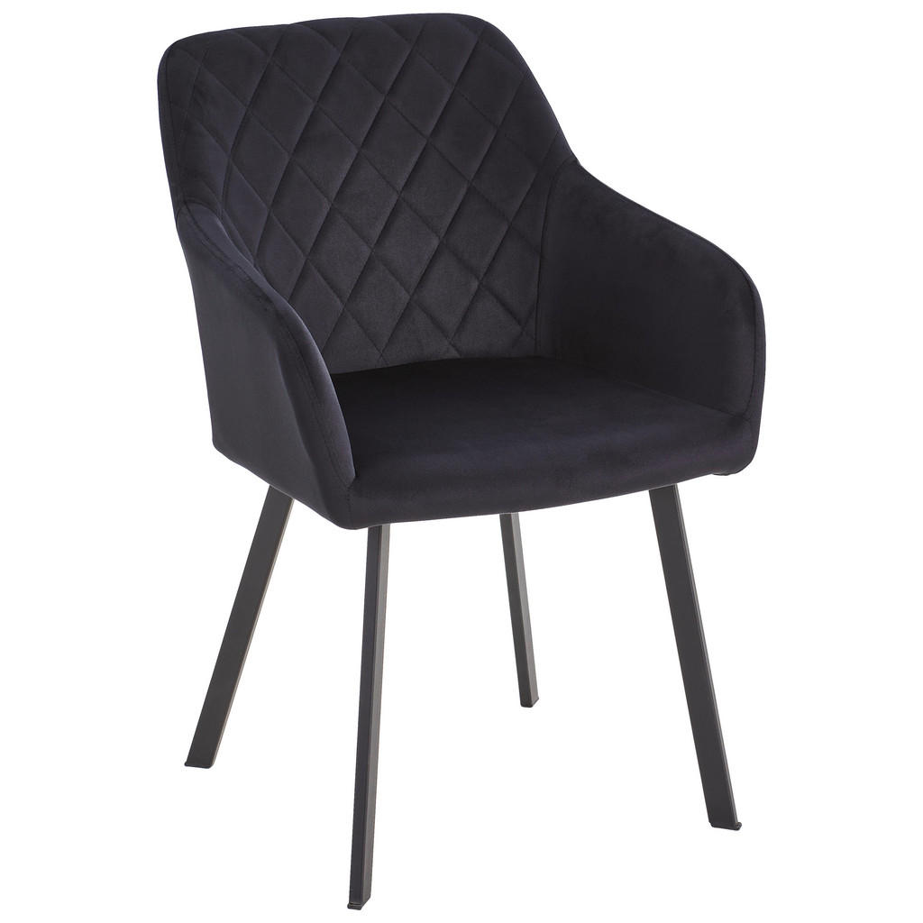 Livetastic ŽIDLE S PODRUČKAMI, železo, samet, černá