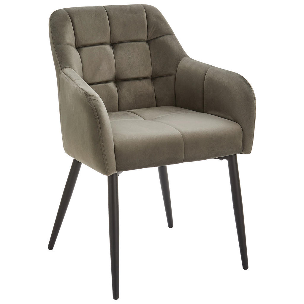 Livetastic ŽIDLE S PODRUČKAMI, železo, samet, šedá, černá